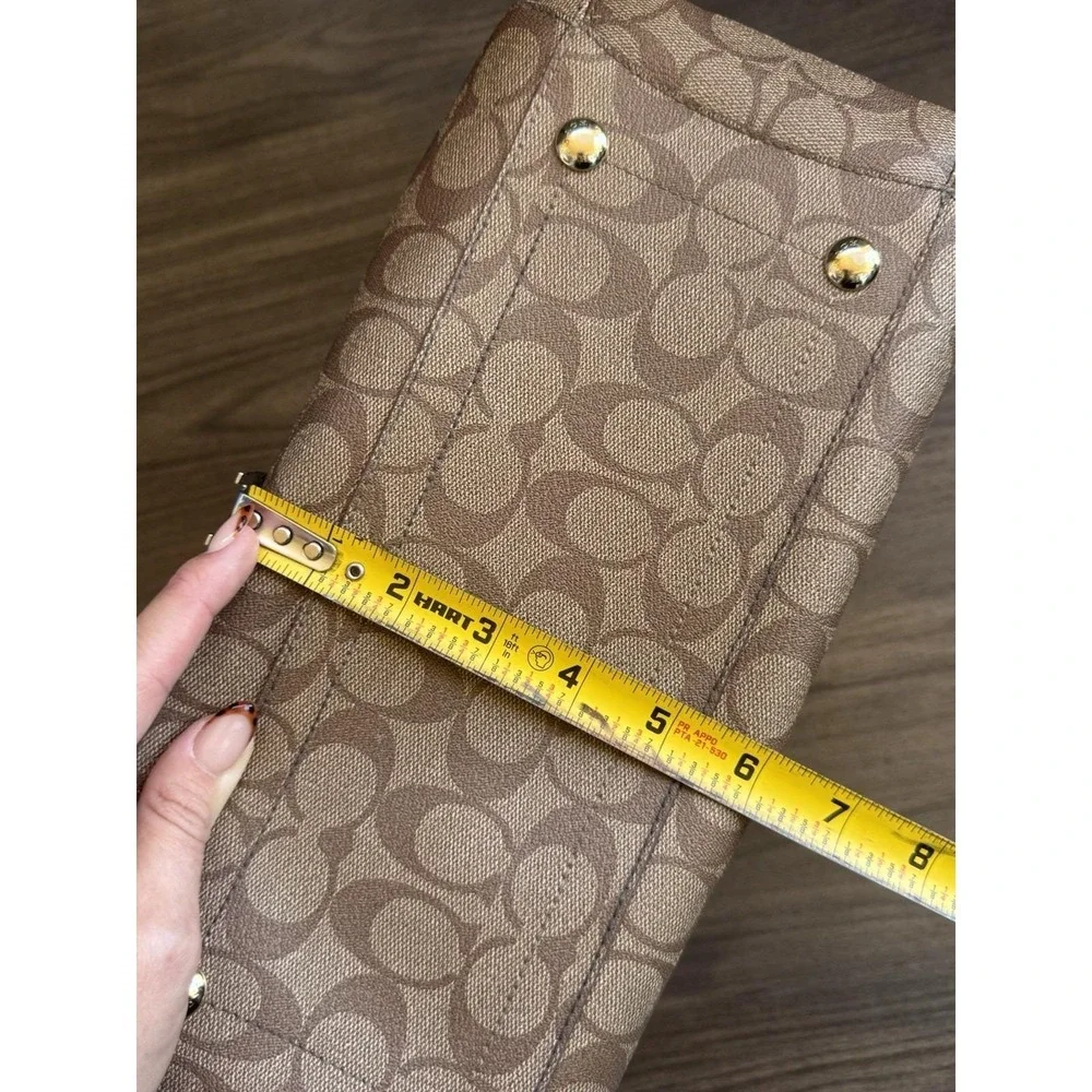 Authentic COACH Signature Shoulder Hand Bag Leather Brown‎ Pink